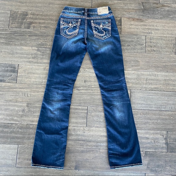 Silver AIKO Mid Boot Jeans Fluid Denim Sz 26 x 33 - Picture 3 of 12